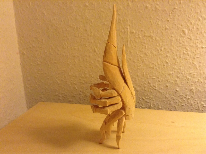 Illustration for article titled Mass Effect Harbinger Whittled Out Of Wood